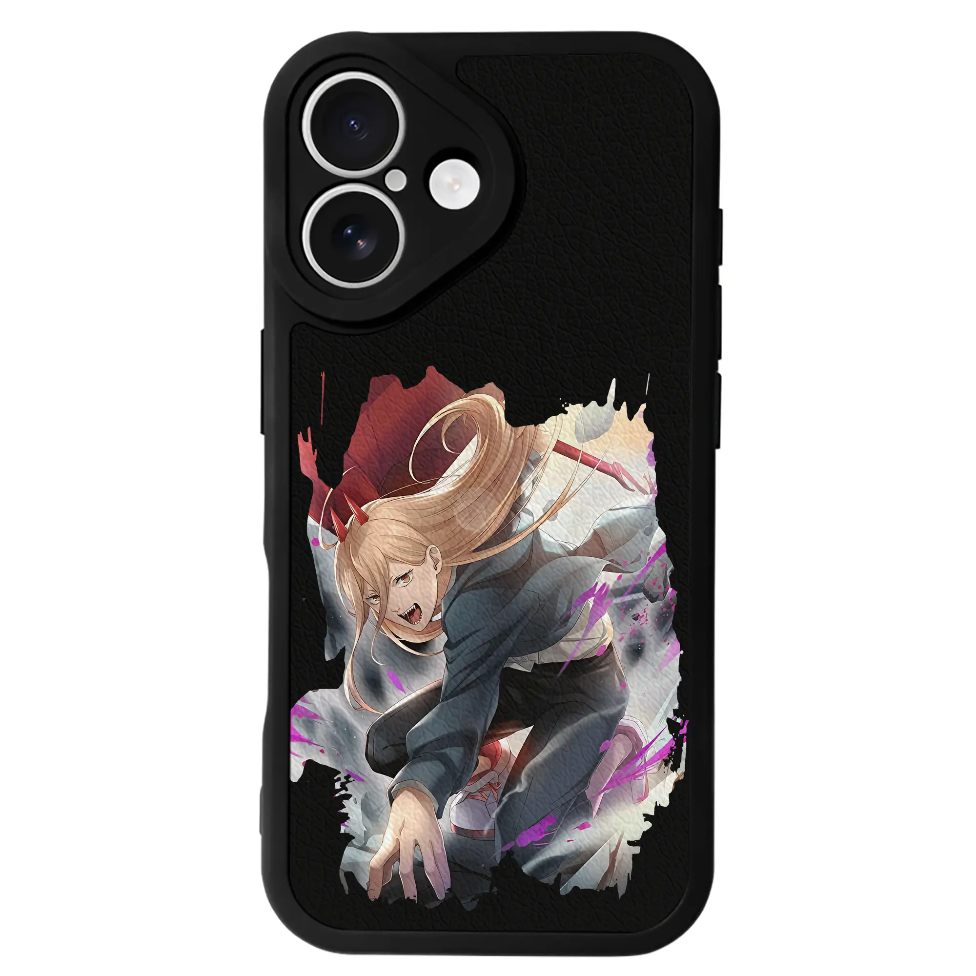 チェンソーマン グッズ,パワー - IPhone 16シリーズ対応 ・ シリコンスマホケース ・ レザー調 ・ 高精度フィット ・ 耐衝撃 ・ ワイヤレス充電対応 ・ 精密カット